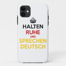 Halten Ruhe und Sprechen Deutsch