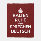 Halten Ruhe und Sprechen Deutsch Fleece Deken (Voorkant)
