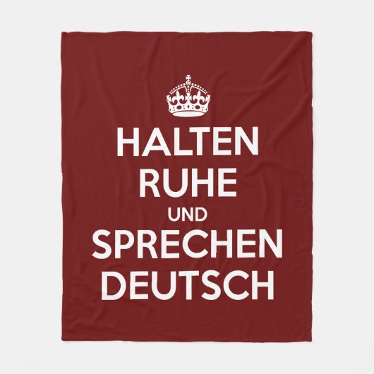Halten Ruhe und Sprechen Deutsch Fleece Deken (Voorkant)