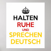 Halten Ruhe und Sprechen Deutsch Poster (Voorkant)