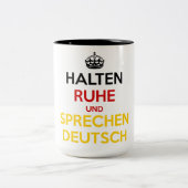 Halten Ruhe und Sprechen Deutsch Tweekleurige Koffiemok (Center)