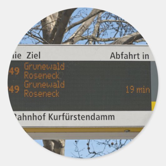 Haltenbord in Berlijn Ronde Sticker (Voorkant)