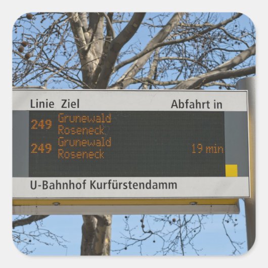 Haltenbord in Berlijn Vierkante Sticker (Voorkant)