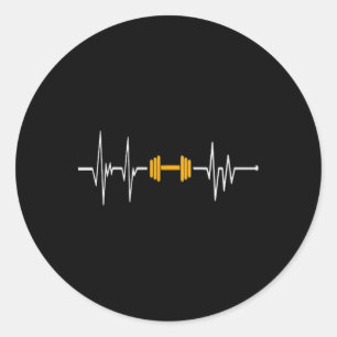 Halter Gewichtheffen Hartslag - Bodybuilding Ronde Sticker