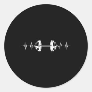 Halter Gewichtheffen Hartslag Grappige Ekg Lichaam Ronde Sticker