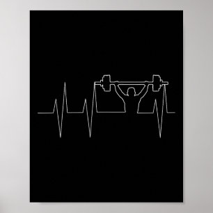 Halter Gewichtheffen Hartslag Shirt - Bodybuildi Poster
