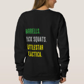 Halter, Squats, Battlestar Trui (Achterkant)