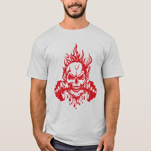 haltere_musculus_tete_dode_flamme_sang_druppel_s t-shirt (Voorkant)