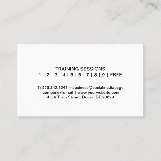 Halteren op een betonnen achtergrond visitekaartje (Achterkant)