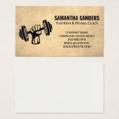 Haltergewicht vasthouden | Fitness Visitekaartje (Voorkant /achterkant)