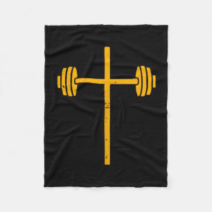 Halterkruis Dumbbell Jezus Grappig Christelijk Wor Fleece Deken