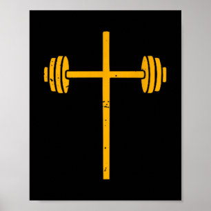 Halteroverhemd Funny Christelijke Workout Gym Je Poster