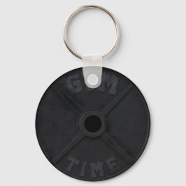 Halterplaat van 45 pond "GYM TIME" voor een sports Sleutelhanger