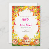 Halud uitnodigt als Haldi-uitnodigingen & Haldi-ui Kaart (Voorkant / Achterkant)