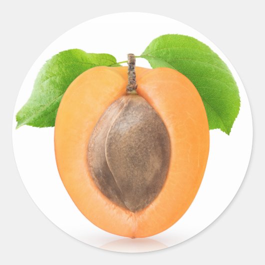 Halve abrikoos ronde sticker (Voorkant)