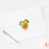 Halve abrikoos ronde sticker (Envelop)