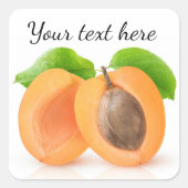 Halve abrikozen vierkante sticker (Voorkant)