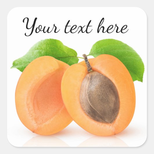 Halve abrikozen vierkante sticker (Voorkant)