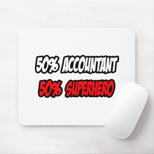 Halve accountant... halve superheld muismat (Met muis)