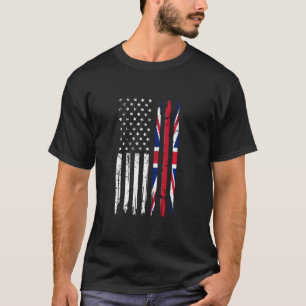  halve Amerikaanse halve Britse vlag - Grote Brit T-shirt