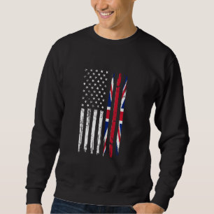  halve Amerikaanse halve Britse vlag - Grote Brit Trui