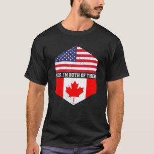 Halve Amerikaanse Halve Canadese Vlag Canada T Shi T-shirt