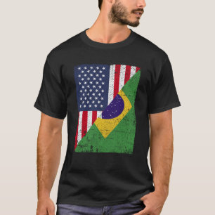 Halve Amerikaanse vlag Amerikaanse vlag Amerikaans T-shirt