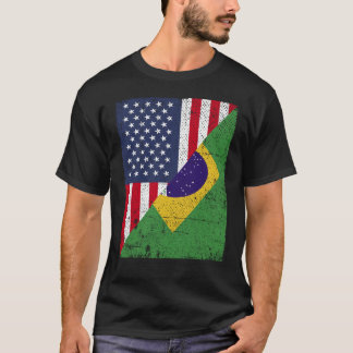 Halve Amerikaanse vlag Amerikaanse vlag Amerikaans T-shirt
