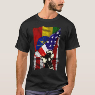 Halve Amerikaanse vlag Ethiopische ROOTS VS vlag E T-shirt