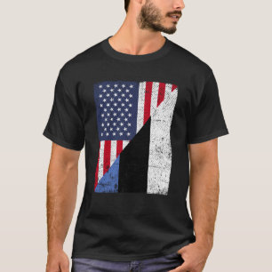 Halve Amerikaanse vlag Halve Estland Vlag Amerikaa T-shirt