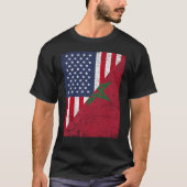 Halve Amerikaanse vlag Halve Marokkaanse vlag Maro T-shirt (Voorkant)