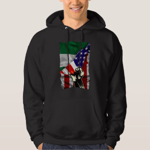 Halve Amerikaanse vlag Nigeriaanse WORTELS VS vlag Hoodie