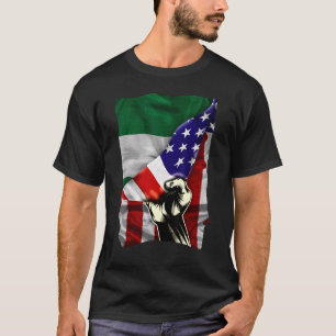 Halve Amerikaanse vlag Nigeriaanse WORTELS VS-vlag T-shirt