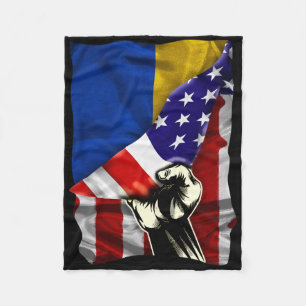 Halve Amerikaanse vlag Oekraïense wortels Usa vlag Fleece Deken