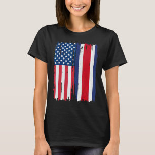 Halve Amerikaanse Vlag Roots USA Costa Rica T-shirt