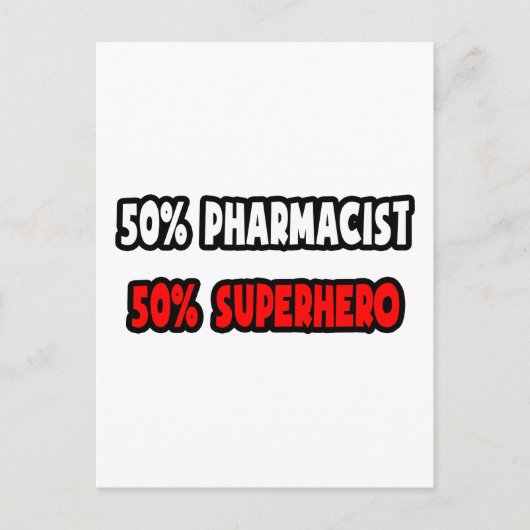 Halve apotheker ... Half superheld Briefkaart (Voorkant)