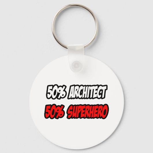 Halve architect... halve superheld sleutelhanger (Voorkant)