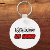 Halve architect... halve superheld sleutelhanger (Voorkant)