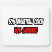 Halve basketbalcoach... Halve superheld Muismat (Voorkant)