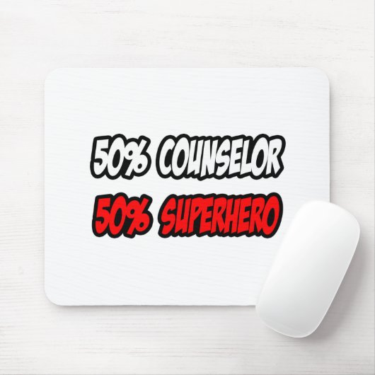 Halve begeleider... Halve superheld Muismat (Met muis)