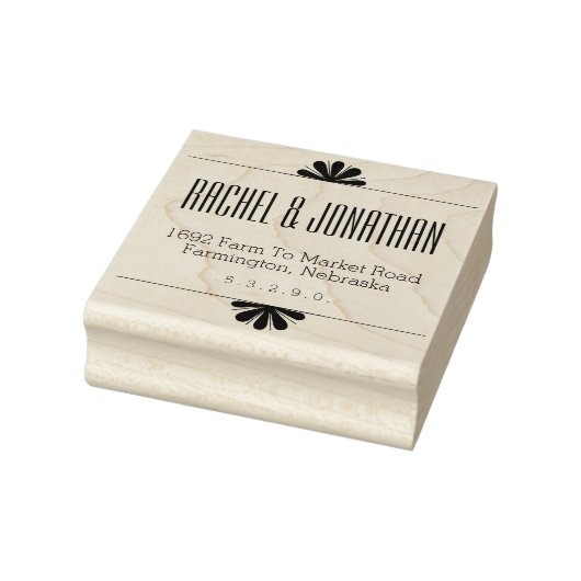 Halve bloem Authentieke Retro Return Adres Stempel (Stempel)
