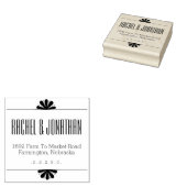Halve bloem Authentieke Retro Return Adres Stempel (Gestempeld)