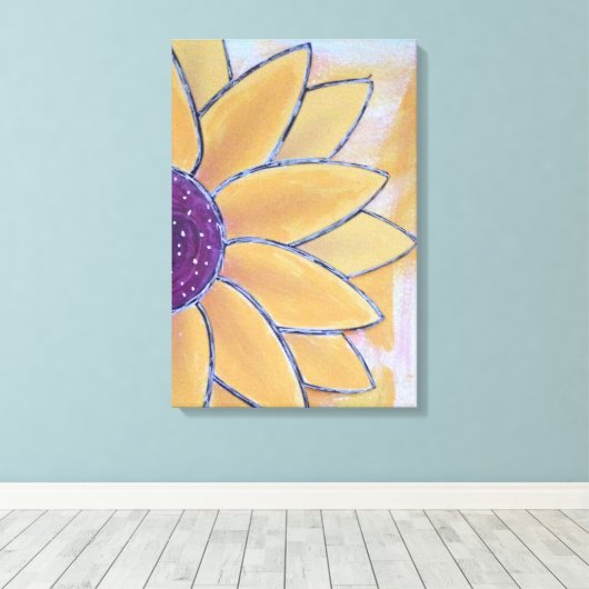 Halve Bloem Canvas Afdruk (Insitu (Houten vloer))