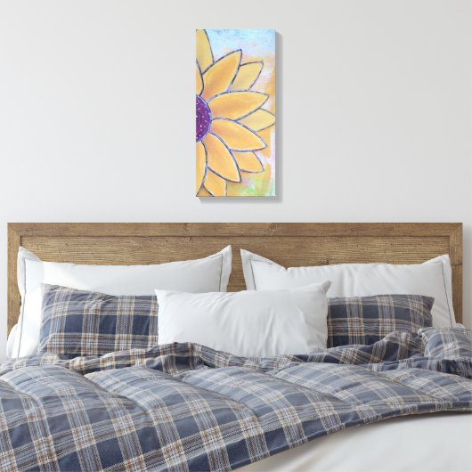halve bloem canvas afdruk (Insitu (Slaapkamer))