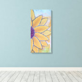 halve bloem canvas afdruk (Insitu (Houten vloer))