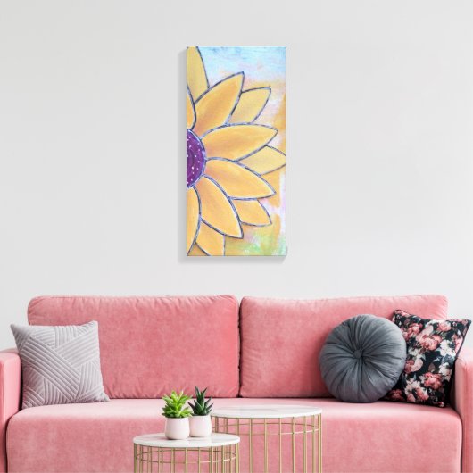 halve bloem canvas afdruk (Insitu (Woonkamer))