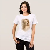 Halve bloemengezicht Tri-Blend shirt (Voorkant volledig)