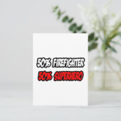Halve brandweerman... halve superheld briefkaart (Staand voorkant)