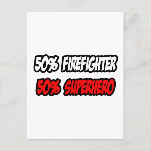 Halve brandweerman... halve superheld briefkaart (Voorkant)