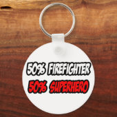 Halve brandweerman... halve superheld sleutelhanger (Voorkant)